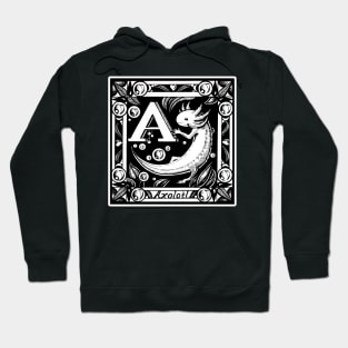 A is for Axolotl - White Outlined Version Hoodie